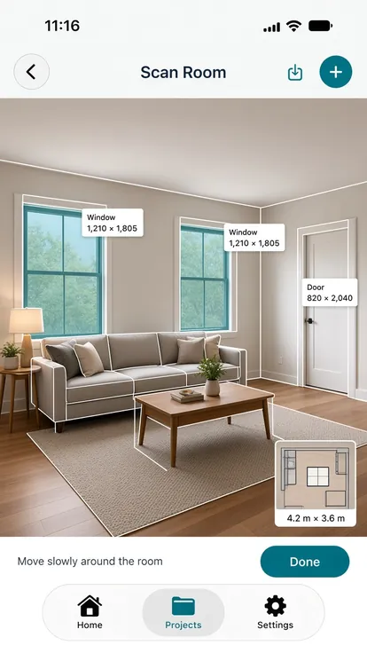 LiDAR room scan concept